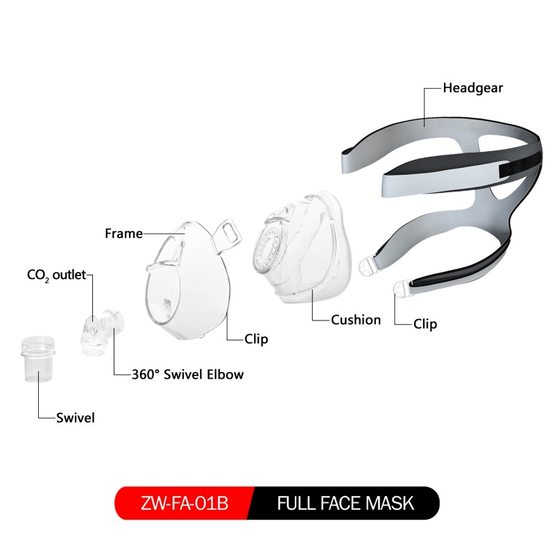 High Quality Sleep Apnea Headgear Reusable CPAP Mask Full Face Silicone Mask CPAP