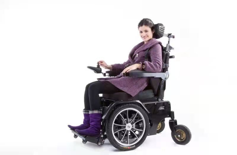 Adjustable reclining motorized electric standing wheelchair
