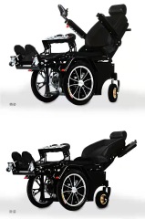 Adjustable reclining motorized electric standing wheelchair