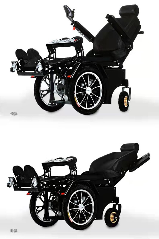 Adjustable reclining motorized electric standing wheelchair