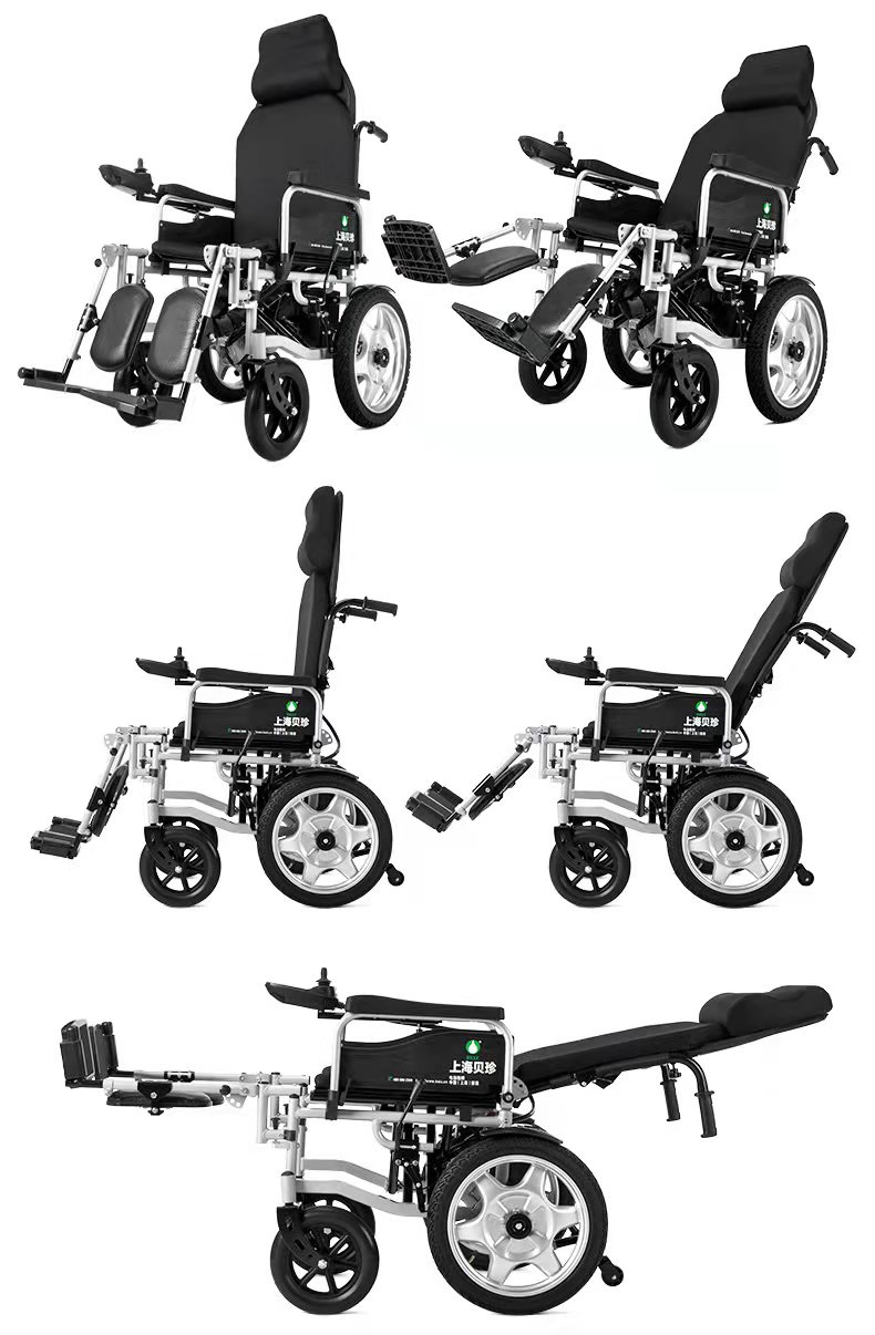 Adjustable reclining motorized electric standing wheelchair