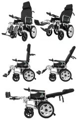 Adjustable reclining motorized electric standing wheelchair