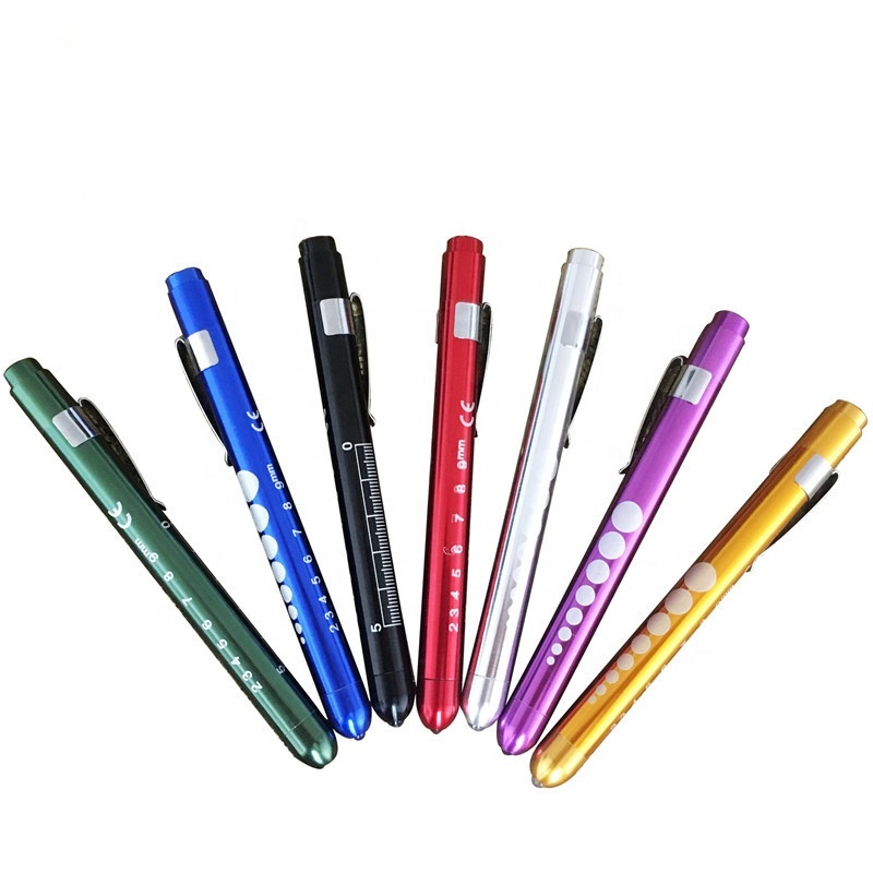 Aluminum Alloy Nurse Penlight with Pupil Gauge LED Medical Pen Lights for Nursing Doctors