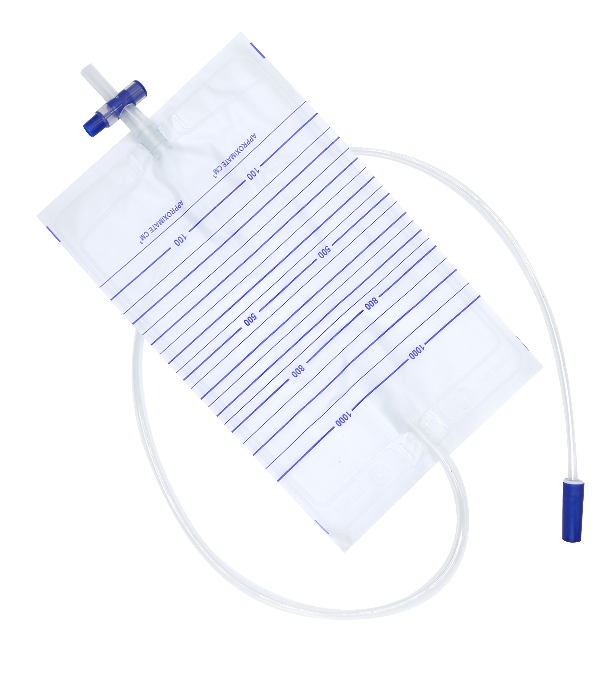 Disposable cross valve urine bag high quality drainage bag adult urine bag,