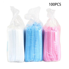 Blue White Pink Surgical Non-Woven Hat Single Double Elastic Nurse Non Woven Strip Mobcap Hairnet Disposable Clip Cap