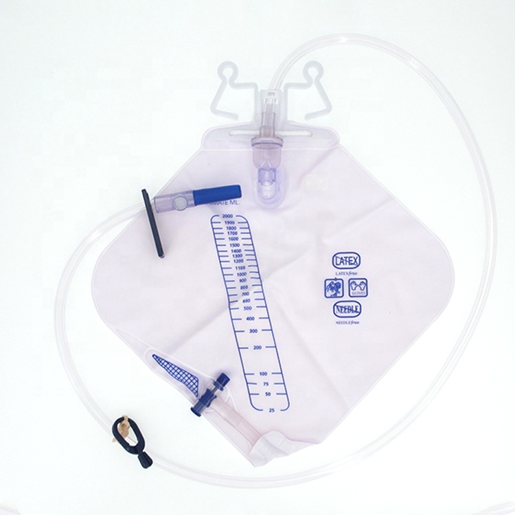 Sterilize Medical Grade PVC 2600ml Disposable Urine Meter Drainage Bag