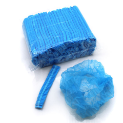 Blue White Pink Surgical Non-Woven Hat Single Double Elastic Nurse Non Woven Strip Mobcap Hairnet Disposable Clip Cap