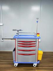 Emergency trolley for hospital use five drawers multi-purpose all-in-one trolley With an IV stand