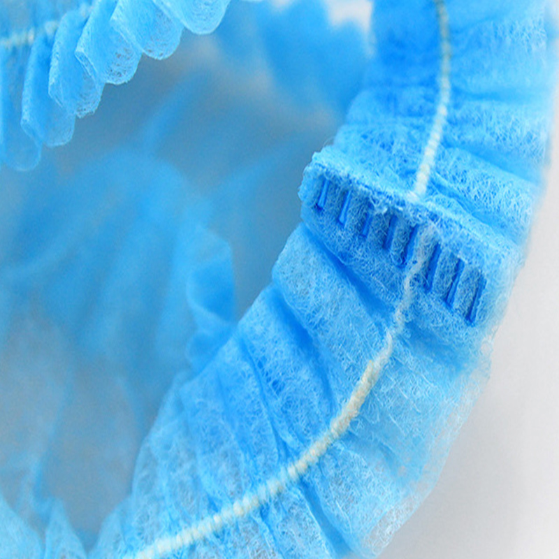 Non woven double elastic surgical head hair cover nonwoven disposable hair net cap clip caps medical bouffant cap disposable hat