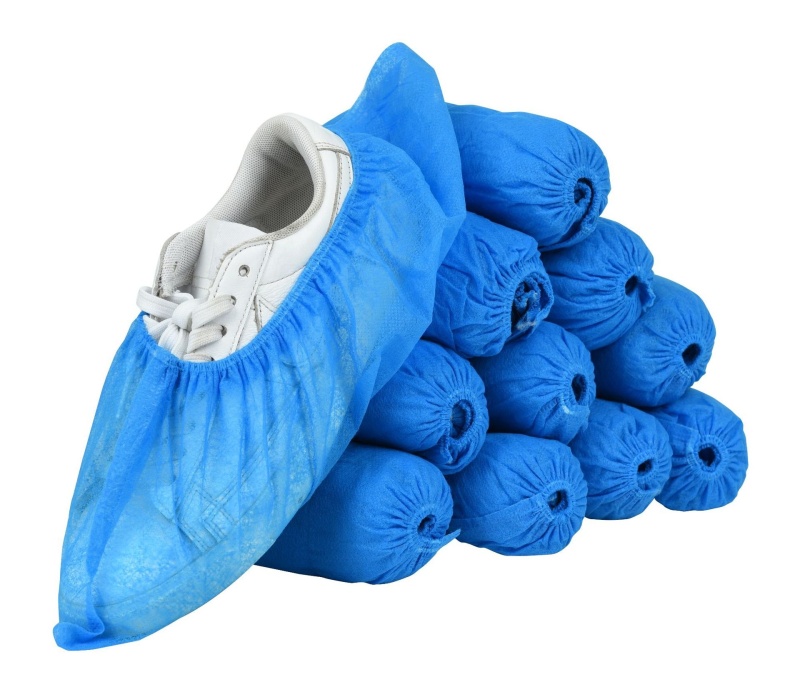 Disposable Non Woven Cpe Medical Shoe Cover With T Clips Surgical Shoes Cover For Hospital Antiskid