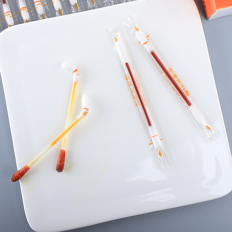 Individual packed Disposable alcohol sterile povidone iodine liquid filled Povidone Iodine Medical plastic cotton swabs
