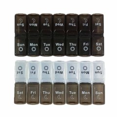 Black and white large storage 7-day pill can be split weekly double row 2 color 14 case