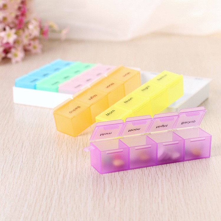 One week color band hook 28 grid travel can be split single portable 7 days color 28 grid medicine box