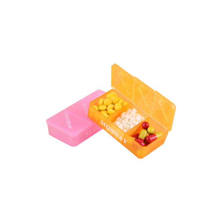 Rainbow color 7 day Plastic Pill Box 21 box Square pill box/plastic box