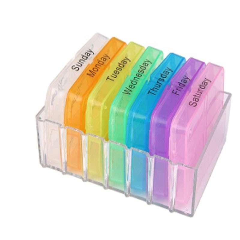 A week 28 compartments portable detachable plastic medicine box health food storage box elderly medicine box
