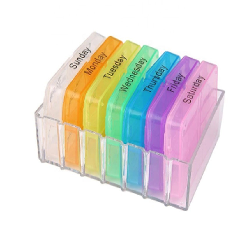 A week 28 compartments portable detachable plastic medicine box health food storage box elderly medicine box