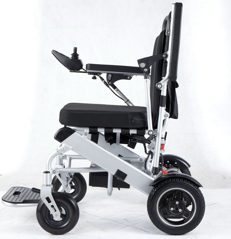 Lightweight aluminum alloy frame folding ten inch rear wheels lithium electric brushless motor electric wheel chair