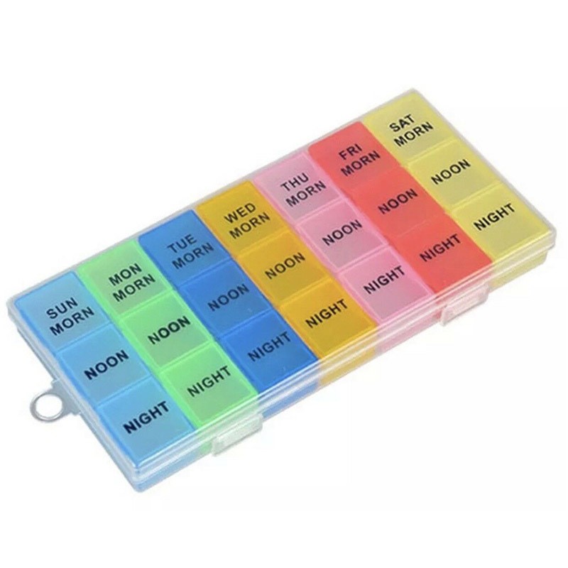 Plastic Medicine Box Family medicine box for the week 21 compartment portable travel colorful medicine box