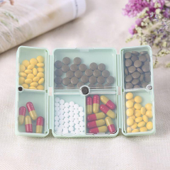 Magnetic compartmental storage box 7 compartmental health care box home portable magnet folding medicine box