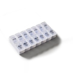 Black and white large storage 7-day pill can be split weekly double row 2 color 14 case
