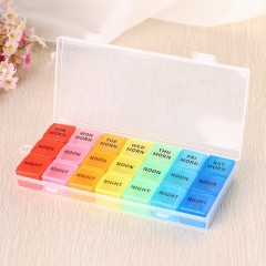 Plastic Medicine Box Family medicine box for the week 21 compartment portable travel colorful medicine box