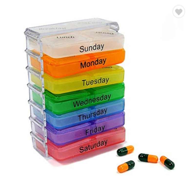 A week 28 compartments portable detachable plastic medicine box health food storage box elderly medicine box