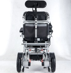 Four wheel light aluminum alloy frame folding back adjustable lithium electric wheel chair