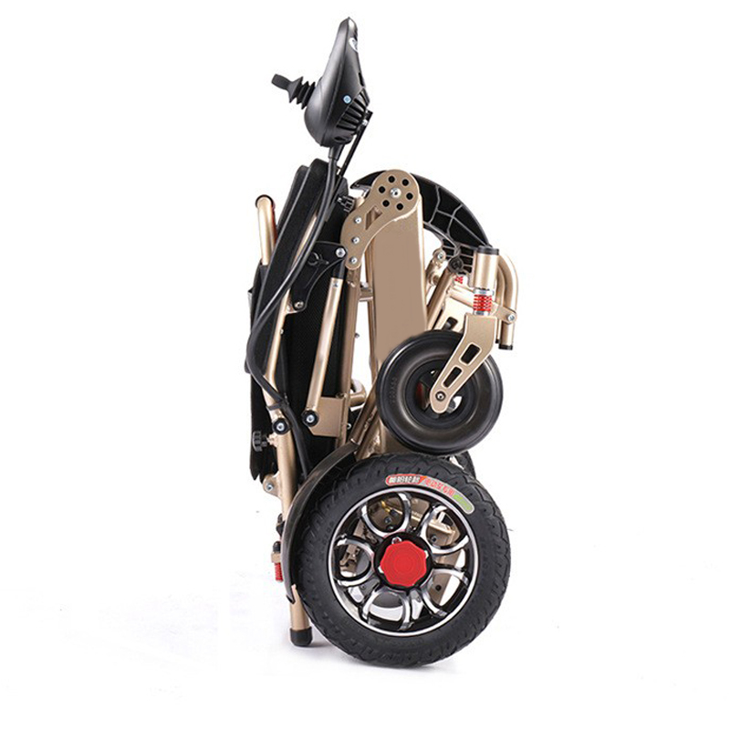 Four-wheel mobility vehicle lightweight aluminum alloy frame folding lithium electric wheel chair
