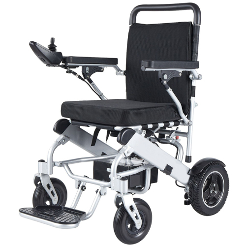 Lightweight aluminum alloy frame folding ten inch rear wheels lithium electric brushless motor electric wheel chair