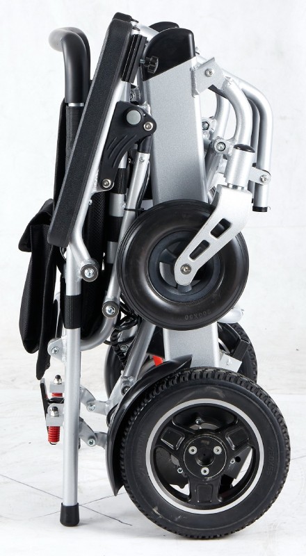 Lightweight aluminum alloy frame folding ten inch rear wheels lithium electric brushless motor electric wheel chair