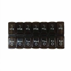 Black and white large storage 7-day pill can be split weekly double row 2 color 14 case