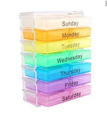 A week 28 compartments portable detachable plastic medicine box health food storage box elderly medicine box