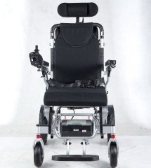 Four wheel light aluminum alloy frame folding back adjustable lithium electric wheel chair