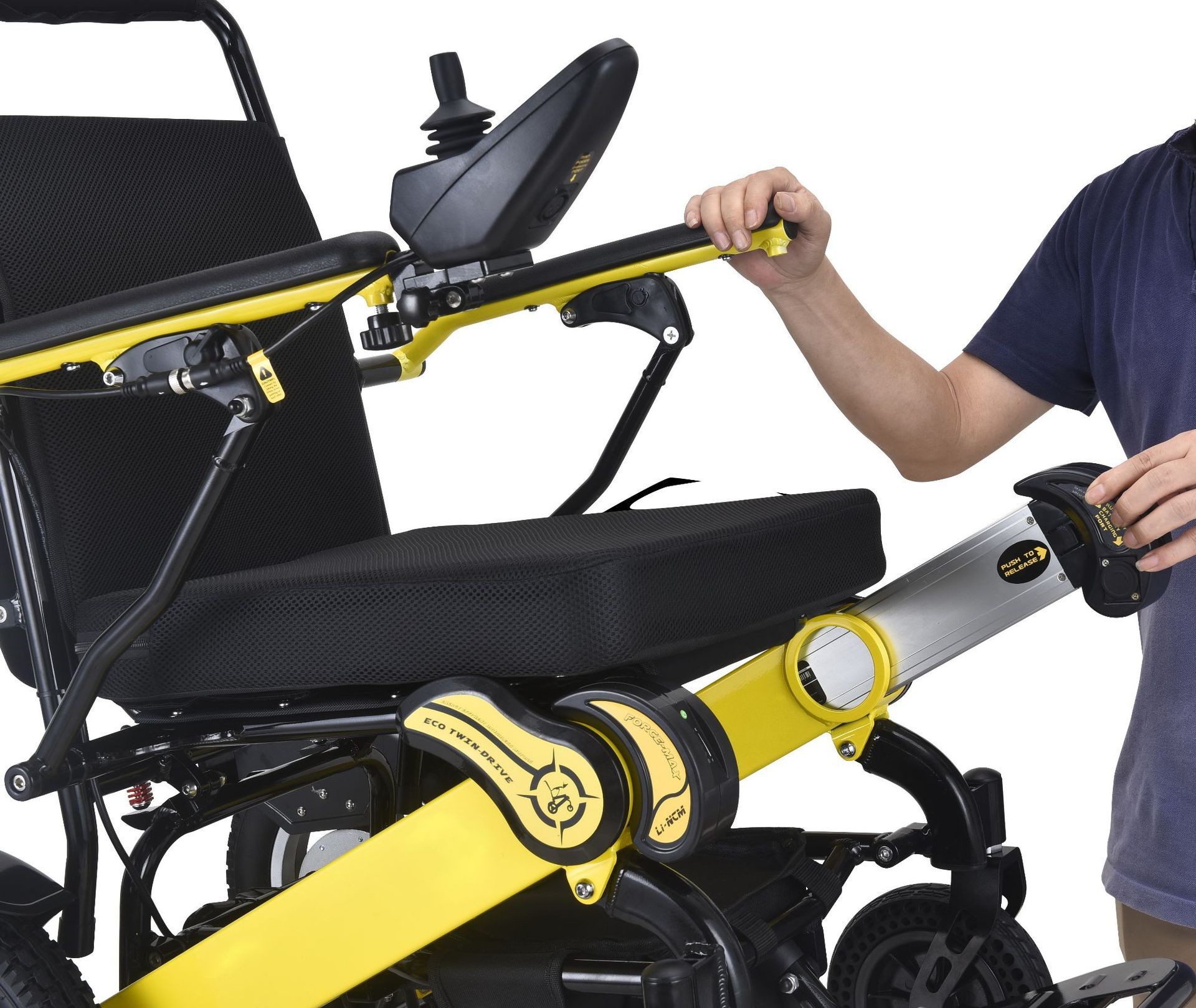 Four-wheel mobility portable aluminum alloy frame folding brushless motor lithium electric wheel chair