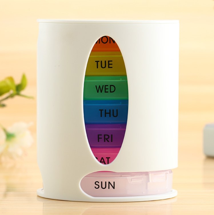 Seven days moisture-proof medicine box one week pull handy pill storage box Travel portable detachable 28 compartment medicine box