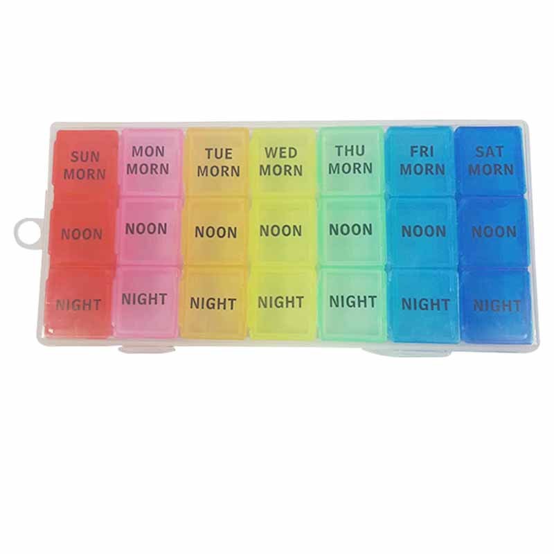 Plastic Medicine Box Family medicine box for the week 21 compartment portable travel colorful medicine box