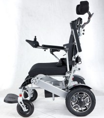 Four wheel light aluminum alloy frame folding back adjustable lithium electric wheel chair