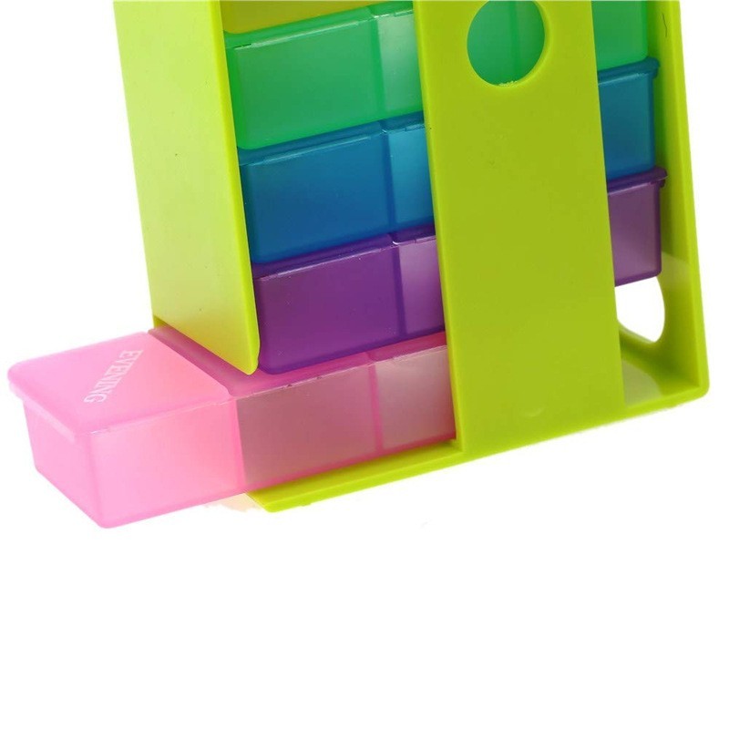 Rainbow color 7 day Plastic Pill Box 21 box Square pill box/plastic box