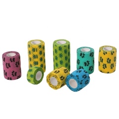 Customized Printing Animal Dog Cohesive Bandage Non Woven Self-adhesive High Elastic Pet Bandage