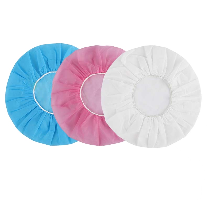 Disposable Medical Non woven strip cap bouffant head cover Hair Net surgical doctor nurse hat Round mob cap