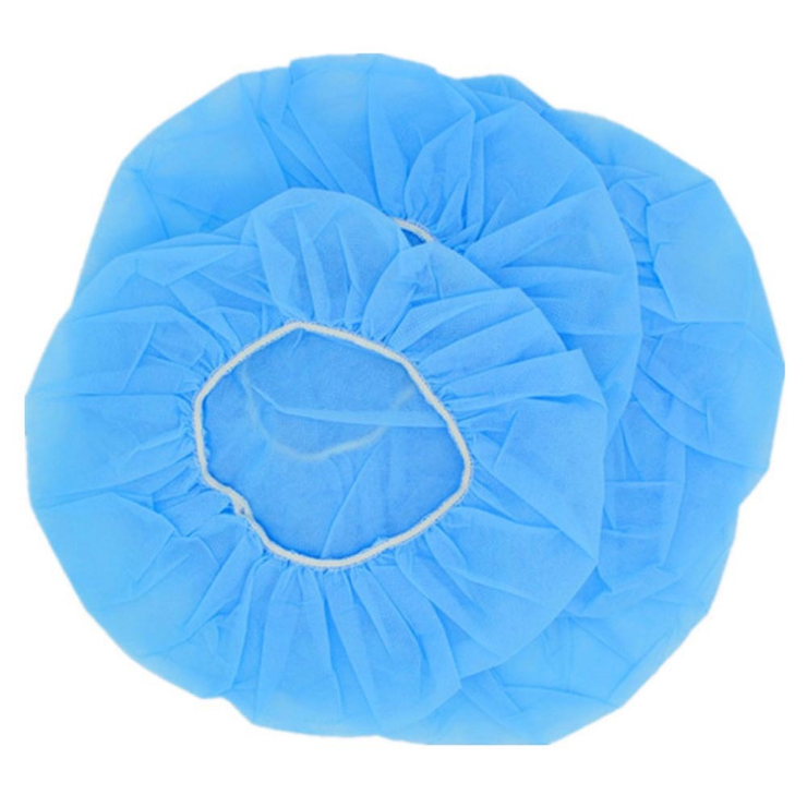 Disposable Medical Non woven strip cap bouffant head cover Hair Net surgical doctor nurse hat Round mob cap