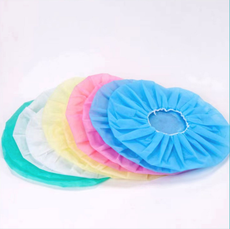 Disposable Medical Non woven strip cap bouffant head cover Hair Net surgical doctor nurse hat Round mob cap