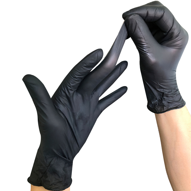 Wholesale Black Powder Free Nitrile Gloves With High Quality household Disposable Nitrile Gloves