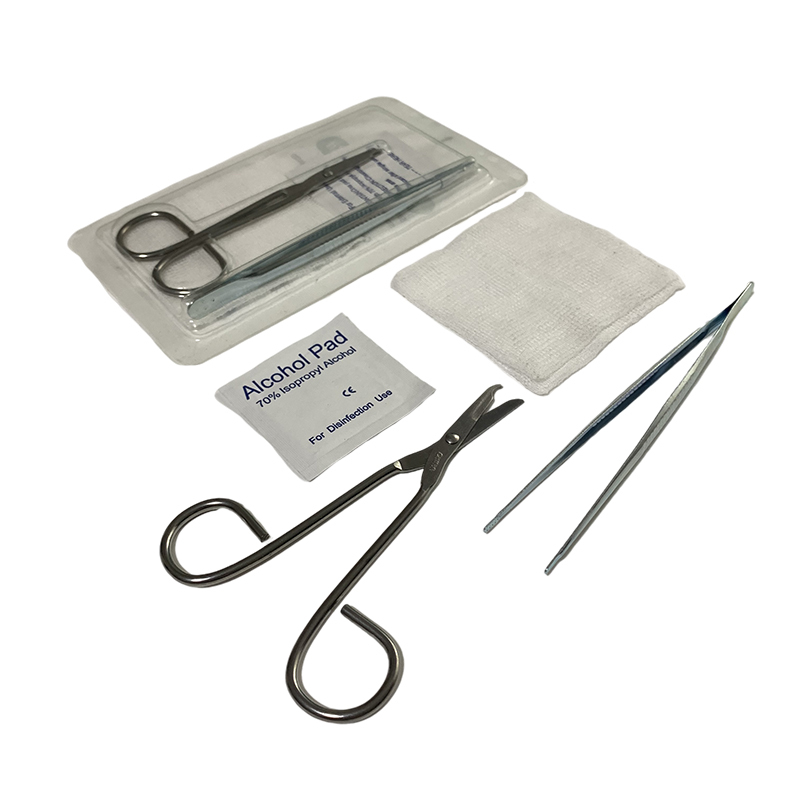 Tray disposable catheterization suture removal surgical kit