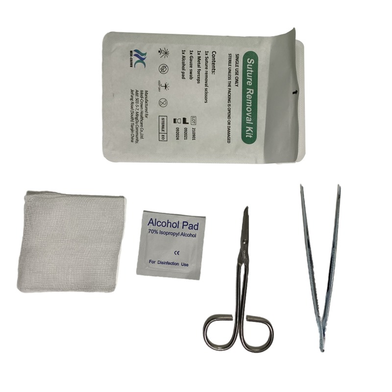Tray disposable catheterization suture removal surgical kit,