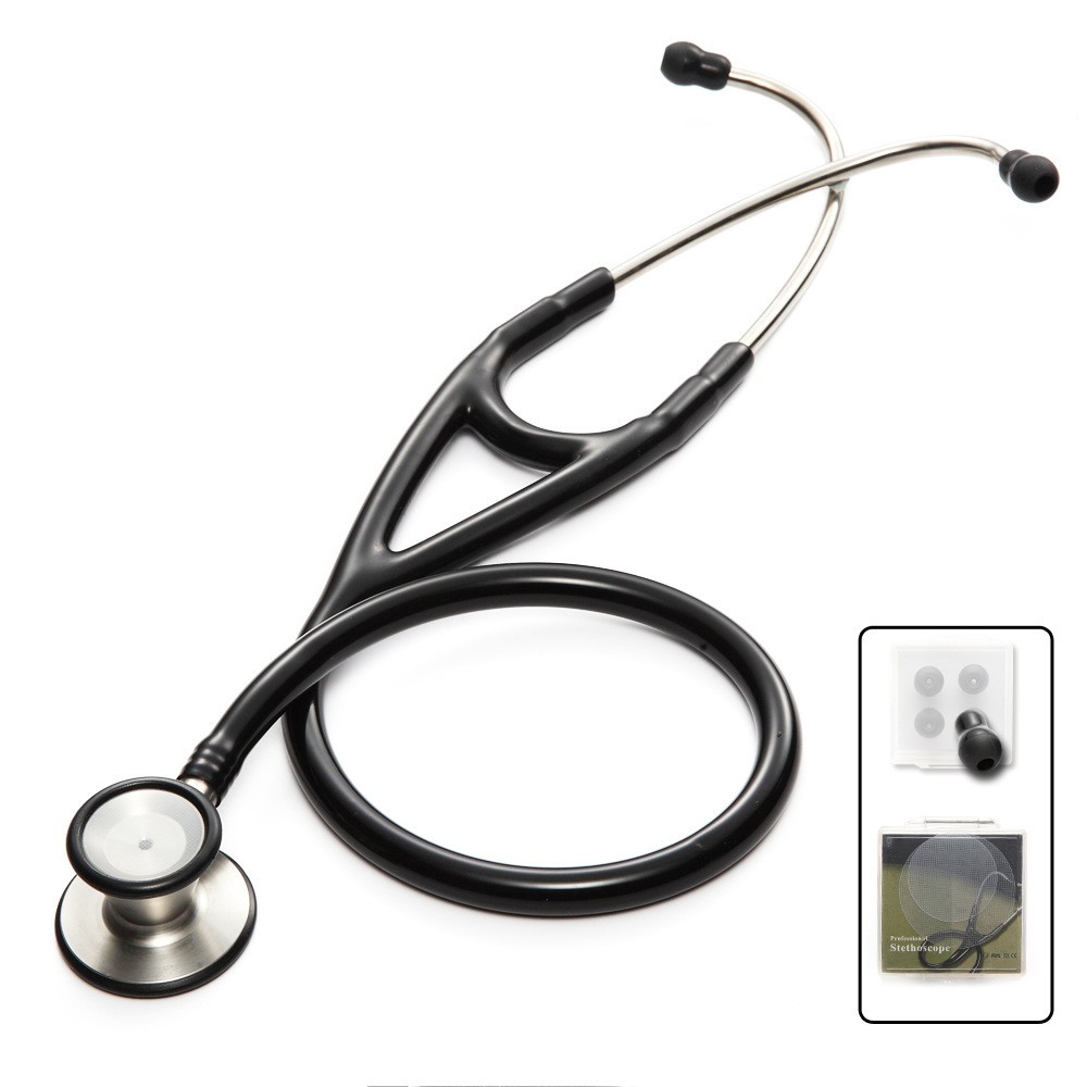 Doublepurpose doubleheaded doublesided stethoscope stainless steel