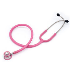 Wholesale 28inch Tubing Pediatric Pink Stainless Steel Dual Head Stethoscope For Sale