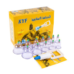 12pcs Chinese plastic facial cupping therapy massage set hijama ventouse cuping cups vacuum cans