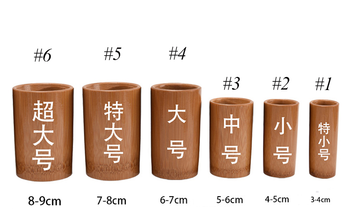 90mm-80mm hajama therapy chinese medical bamboo face fire cupping cups body suction cuping