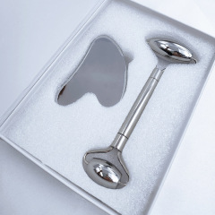 stainless steel metal face roller facial gua sha tool set